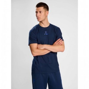 Hummel Active Chevrons Co S/S Broek Heren Donkerblauw | 760478-580