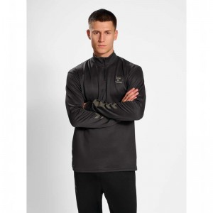Hummel Active Pl Half Zip Sweatshirts Heren Zwart | 521471-961