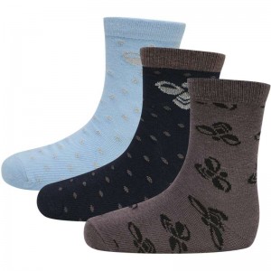 Hummel Alfie 3-pack Sokken Kinderen Blauw | 630046-523