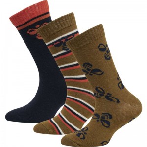 Hummel Alfie 3-pack Sokken Kinderen Olijfgroen | 552537-958
