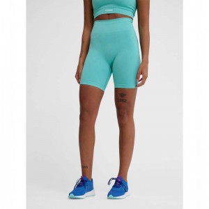 Hummel Alive Seamless High Waist Korte Broek Dames Blauw | 796917-868