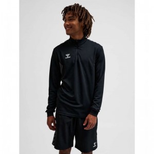 Hummel Authentic Half Zip Sweat Sweatshirts Heren Zwart | 538100-311