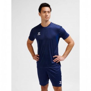 Hummel Authentic Pl S/S Jersey Heren Donkerblauw | 534232-009