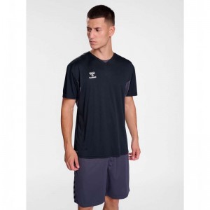 Hummel Authentic Pl S/S Jersey Heren Zwart | 618038-877