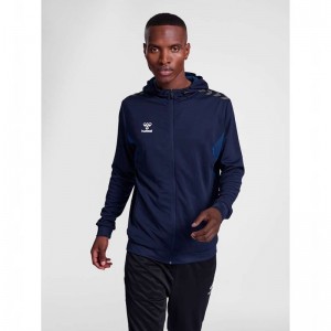 Hummel Authentic Pl Zip Hoodie Heren Donkerblauw | 169638-585