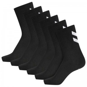 Hummel Chevron 6-packs Sokken Heren Zwart | 915513-335