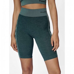 Hummel Clea Seamless Cycling Korte Broek Dames Groen | 950622-291
