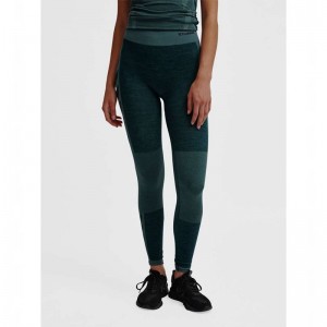 Hummel Clea Seamless Mid Waist Hardloopbroek Dames Groen | 978668-274