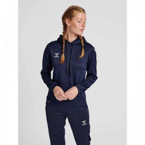 Hummel Core Xk Poly Sweat Hoodie Dames Donkerblauw | 248356-763
