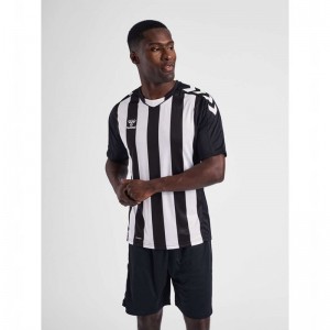 Hummel Core Xk Striped S/S Jersey Heren Zwart | 310555-774