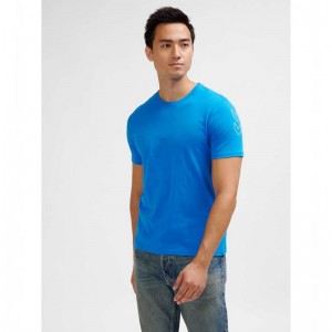 Hummel Elemental Chevron Cotton T-shirts Heren Blauw | 843316-365