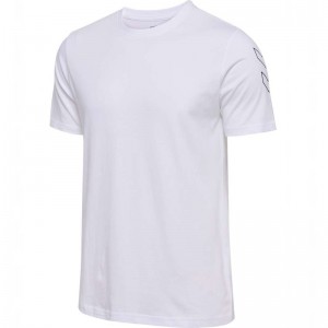 Hummel Elemental Chevron Cotton T-shirts Heren Wit | 880428-944