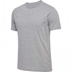 Hummel Elemental Chevron Cotton T-shirts Heren Grijs | 059125-551