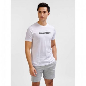 Hummel Elemental Logo Cotton T-shirts Heren Wit | 560255-140