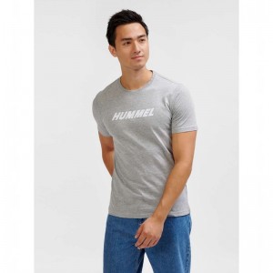Hummel Elemental Logo Cotton T-shirts Heren Grijs | 902248-014