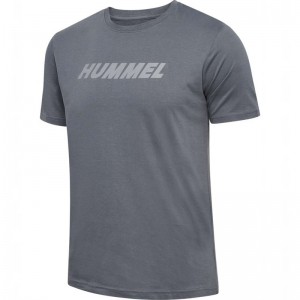 Hummel Elemental Logo Cotton T-shirts Heren Grijs | 046292-106