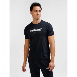 Hummel Elemental Logo Cotton T-shirts Heren Zwart | 849416-738