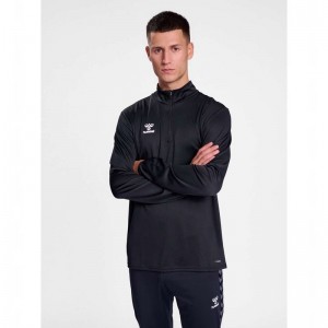 Hummel Essential Half-zip Sweatshirts Heren Zwart | 107745-460