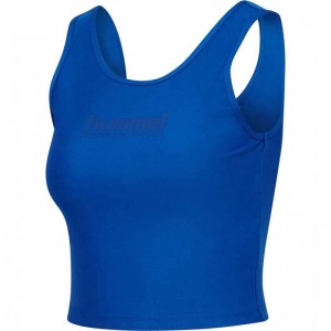 Hummel Fast Cropped Tanktop Dames Blauw | 756605-547