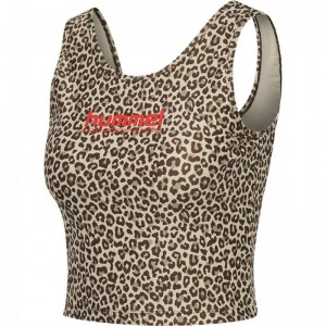 Hummel Fast Cropped Tanktop Dames Leopard | 003606-153