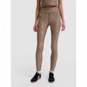 Hummel Fast Mid Waist Hardloopbroek Dames Leopard | 935430-155