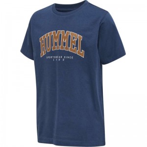 Hummel Fast S/S T-shirts Kinderen Donkerblauw | 519357-142