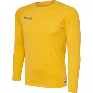 Hummel First Performance Jersey L/S Basislaag Heren Geel | 932368-386