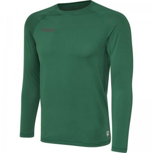 Hummel First Performance Jersey L/S Hardloopbroek Heren Groen | 459441-280