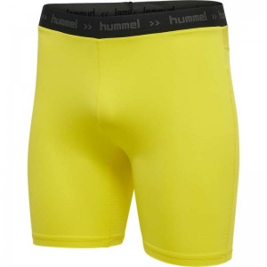 Hummel First Performance Tight Korte Broek Heren Geel | 776770-417