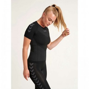 Hummel First Seamless S/S W Jersey Dames Zwart | 438987-249