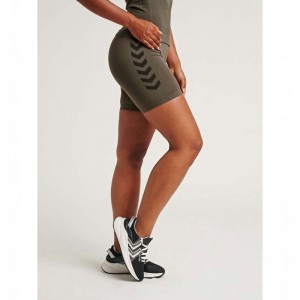 Hummel First Seamless Tr Sht Tigh W Jassen Dames Groen | 500514-040