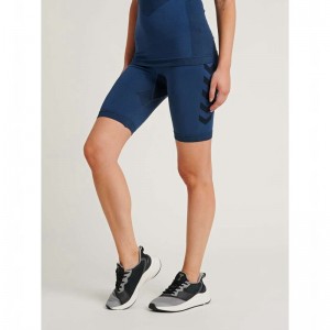Hummel First Seamless Tr Sht Tigh W Korte Broek Dames Donkerblauw | 332393-371