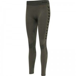 Hummel First Seamless Tr W Hardloopbroek Dames Groen | 536253-642