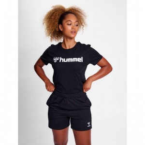 Hummel Go 2.0 Logo S/S Hardloopbroek Dames Zwart | 536374-214