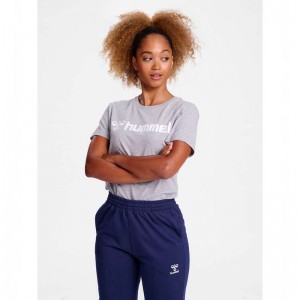 Hummel Go 2.0 Logo S/S T-shirts Dames Grijs | 965403-849