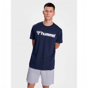 Hummel Go 2.0 Logo S/S T-shirts Heren Donkerblauw | 232312-507