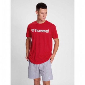 Hummel Go 2.0 Logo S/S T-shirts Heren Rood | 033474-463