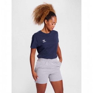 Hummel Go 2.0 S/S T-shirts Dames Donkerblauw | 753060-510