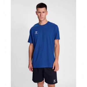 Hummel Go 2.0 S/S T-shirts Heren Blauw | 564805-047
