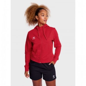 Hummel Go 2.0 Zip Hoodie Dames Rood | 194803-285