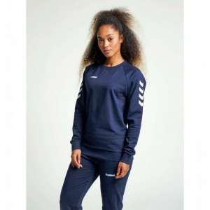 Hummel Go Cotton Sweatshirts Dames Donkerblauw | 210816-489