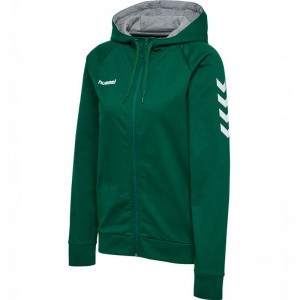 Hummel Go Cotton Zip Hoodie Dames Groen | 816908-583