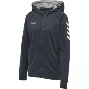 Hummel Go Cotton Zip Hoodie Dames Zwart | 815657-882