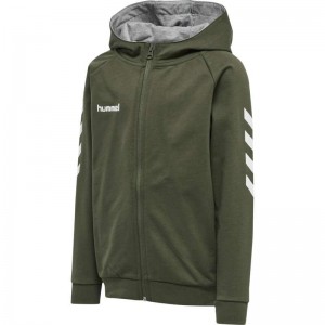 Hummel Go Cotton Zip Hoodie Kinderen Groen | 644407-405