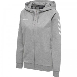 Hummel Go Cotton Zip Jassen Dames Grijs | 204849-665