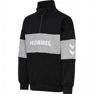 Hummel Heron Half Zip Sweatshirts Kinderen Zwart | 002498-500