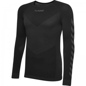 Hummel Hummel First Seamless Jersey L/S Basislaag Heren Zwart | 320117-027