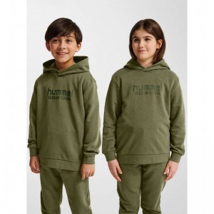 Hummel Jr Base Hoodie Kinderen Groen | 266733-499