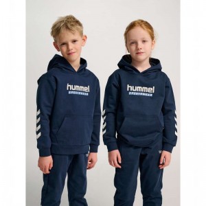 Hummel Jr Logo Korte Broek Kinderen Donkerblauw | 857051-071