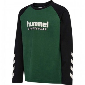 Hummel Jr Logo L/S T-shirts Kinderen Groen | 770259-042